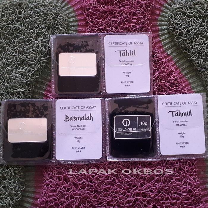 ISilver Basmalah Tahlil Tahmid Kembar Cantik Perak Silver Bar Logam LM