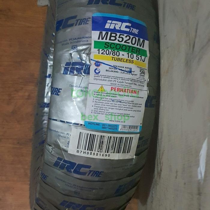 BAN LUAR IRC 120/80-10 MB520 Tubeless