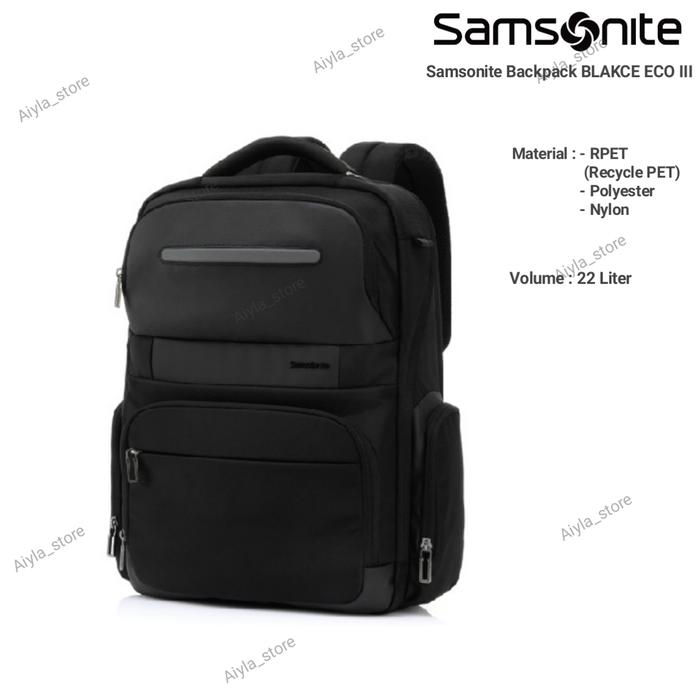 Samsonite Backpack Blakce ECO III Laptop 15.6 inc Tas Ransel Samsonite