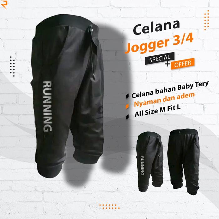 Celana Olahraga jogger training Pria 3/4 selutut