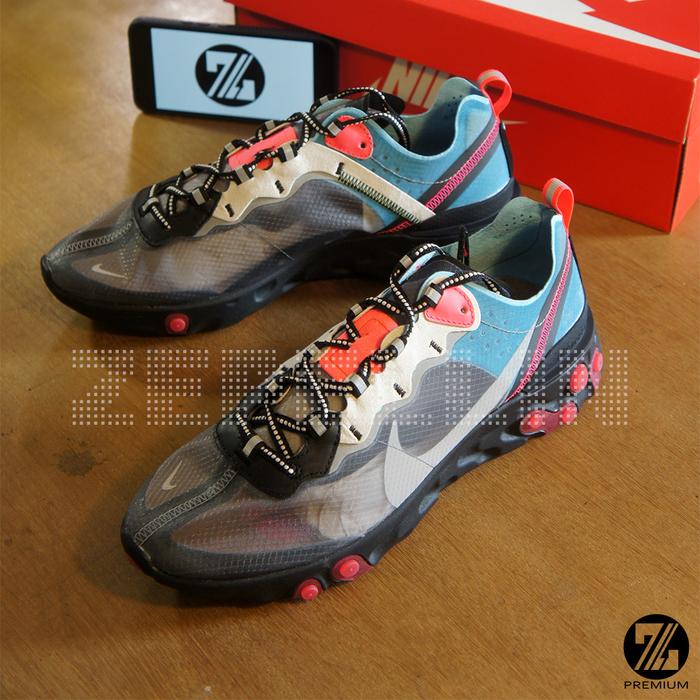 SEPATU / SNEAKERS NIKE REACT ELEMENT 87 BLUE CHILL SOLAR RED ORIGINAL
