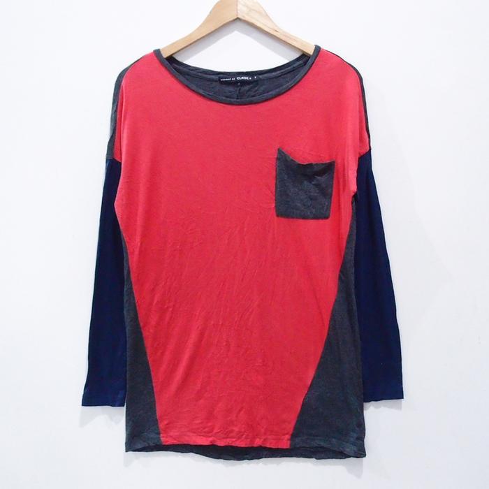 DU186 SIZE M-L LONG BLOUSE KAOS LENGAN PANJANG SECOND BRANDED