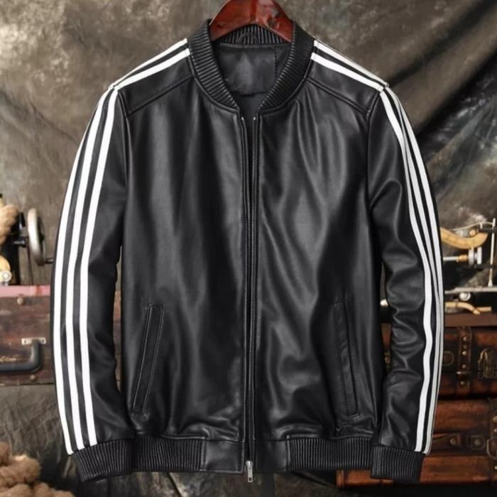Jaket kulit model adidas, jaket kulit domba, jaket kulit original
