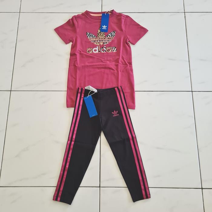 Setelan Shirt Pant Anak ADIDAS Tee Dress Set GN2214 Original 100% BNWT