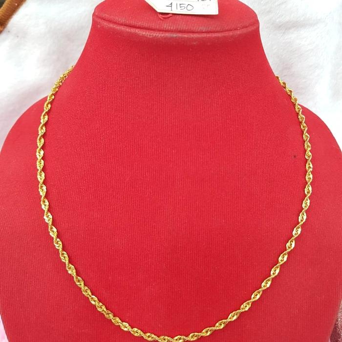 KL501J385J kalung emas kuning rantai korea plintir gold kadar 700 46cm