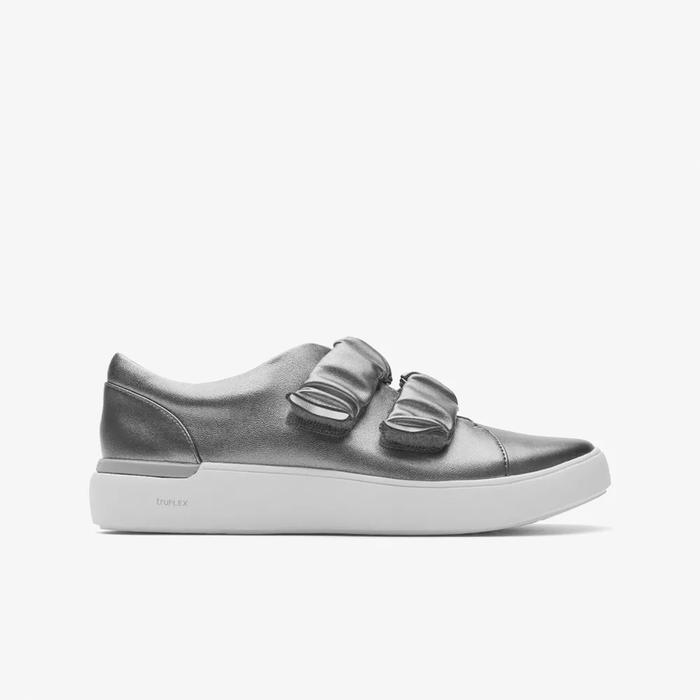 Rockport TF Parissa Double ST Original Sneakers Wanita Leather-PEWTER