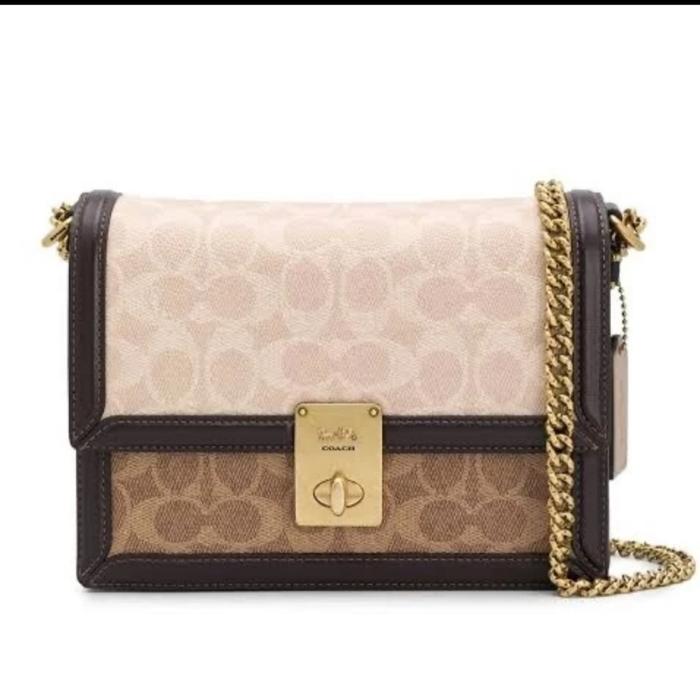 COACH HUTTON CROSSBODY SHOULDER BAG IN BLOCKED SIGNATURE