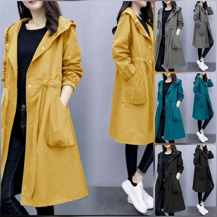 Es COAT KYORI HODIE - Hoodie warna KUNING Pink bahan katun poplin
