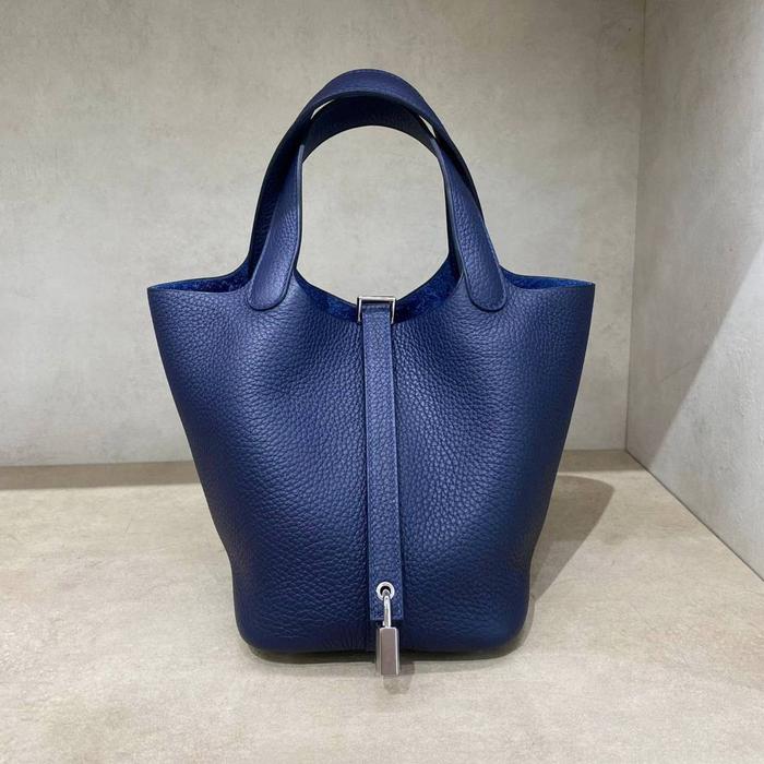 Original - BNIB Picotin 18 Pico18 Blue Nuit Clemence PHW U
