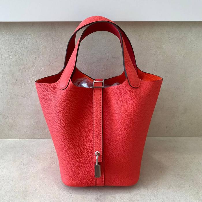 Original - BNIB Picotin 18 Pico18 Rose Texas / Vermillon Clemence PHW