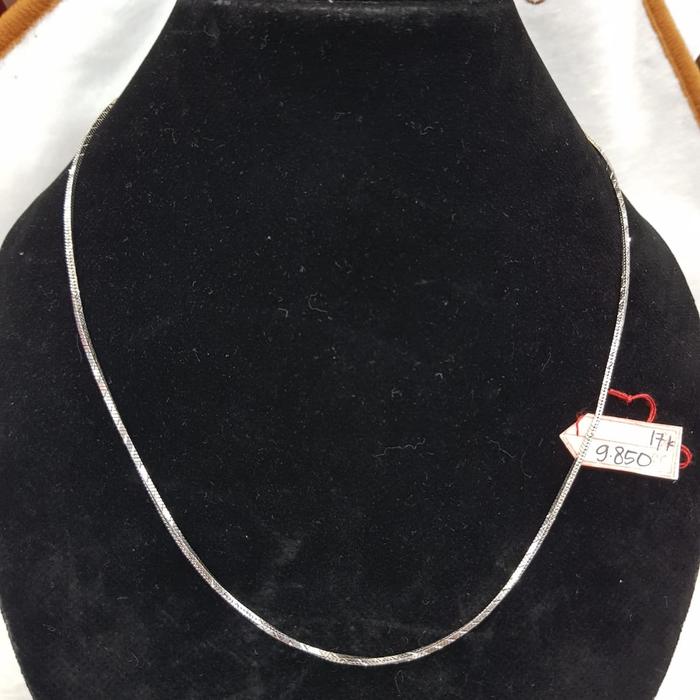 KL528J358J kalung italy square emas putih asli white gold 750% HWT New