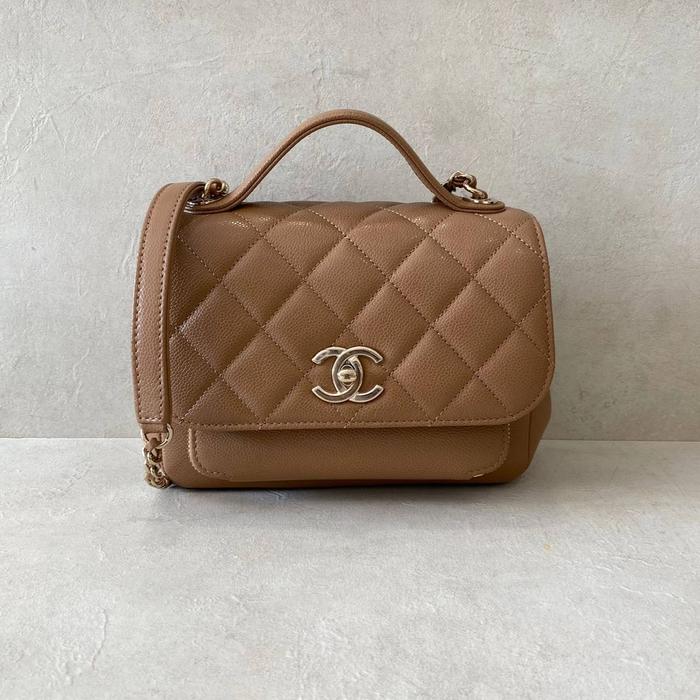 Original - Chanel Small Affinity Brown Caramel Caviar GHW chip complet