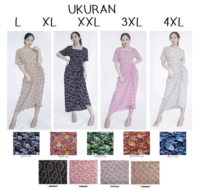 Dress korea motif bunga floral bahan adem pesta party PREMIUM oversize