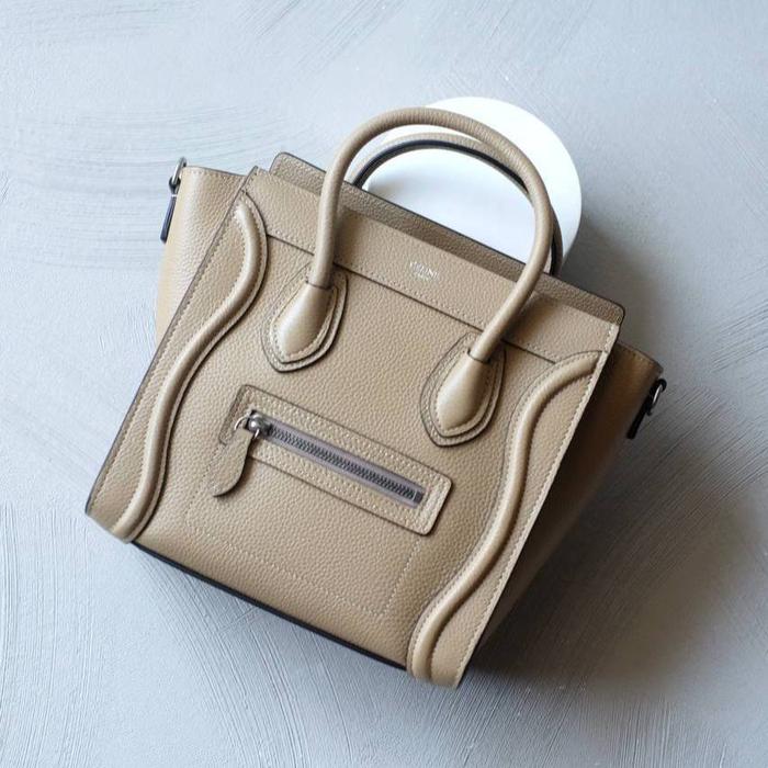 Original - Celine Nano Luggage Dune Leather Shoulder Bag