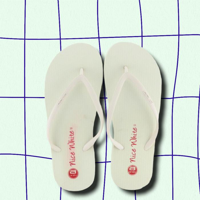 Bayar Di Tempat Sandal Ando Nice Wanita Putih Susu Trendy