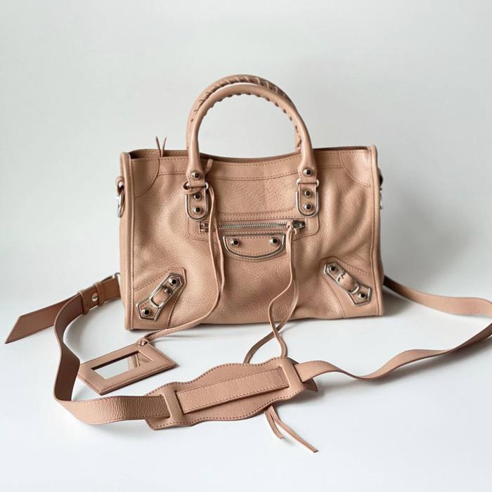 Original - Balenciaga Small Classic City Metallic Edge Rose des Sables