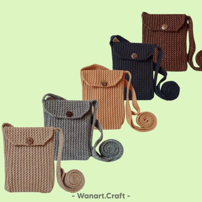 Tas Rajut Wanita / Pria Tas Kerut Tas Rajut Mini Tas Rajut Selempang H