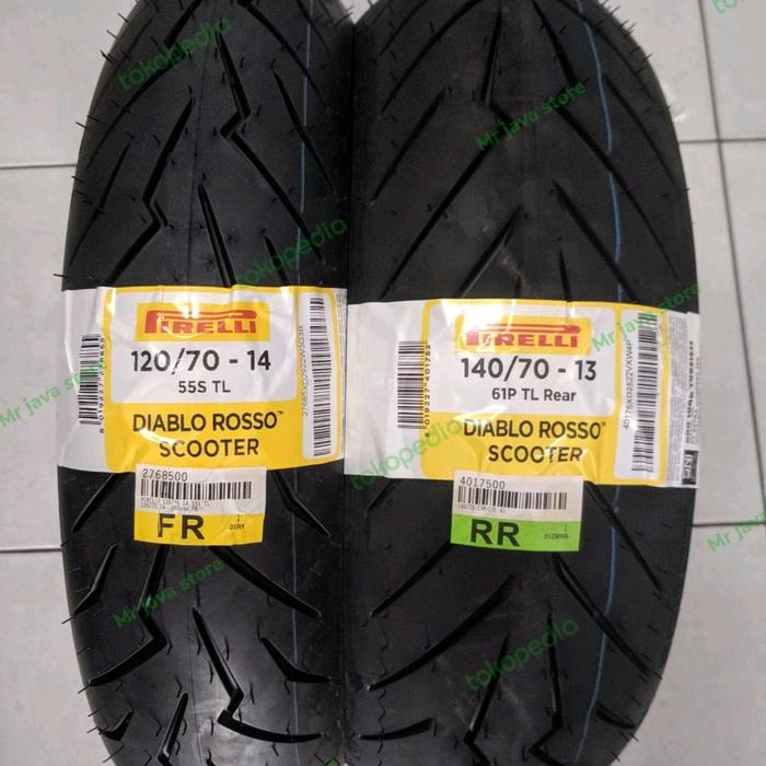 PAKET BAN PIRELLI ADV 120/70 RING 14 DAN 140/70 R13 ROSSO SCOOTER