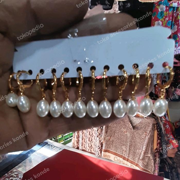 anting xuping mutiara putih