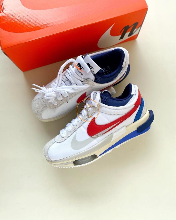 Nike Zoom Cortez SP x Sacai White University Red Blue / Sacai Cortez