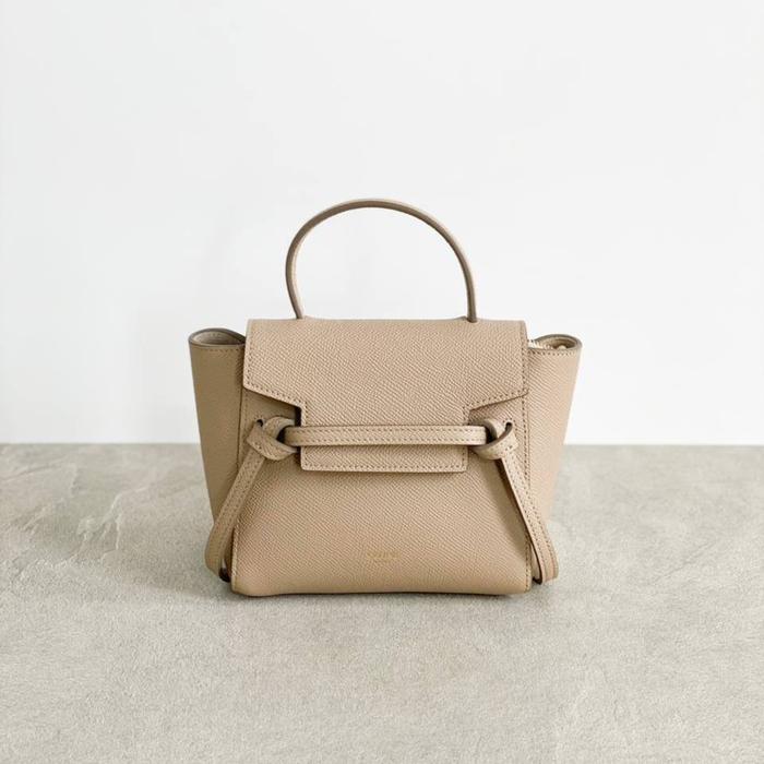 Original - Celine Pico Nano Belt Taupe Beige Shoulder Bag