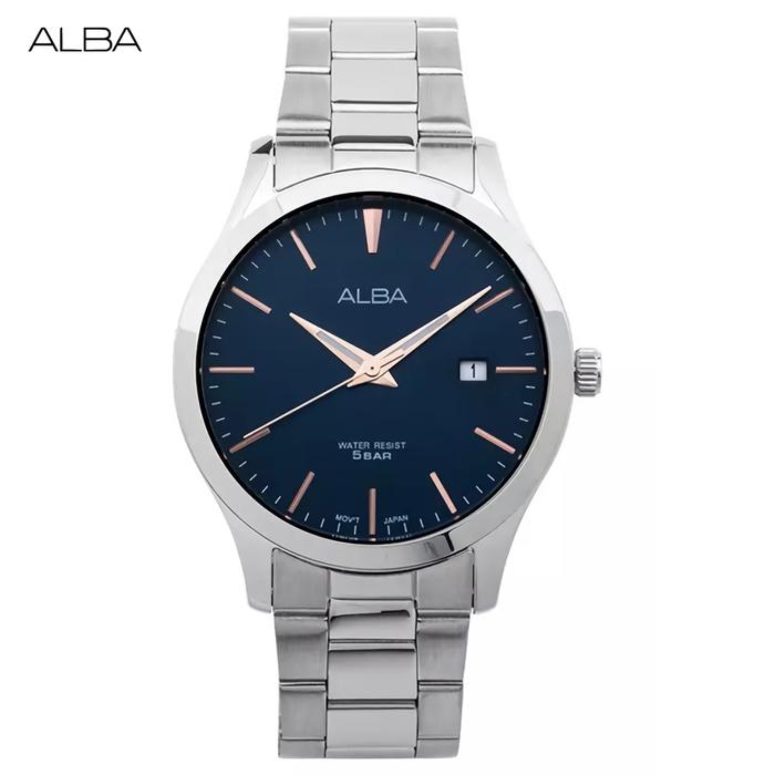 Alba AS9M37X1 Jam Tangan Analog Pria - Silver Blue