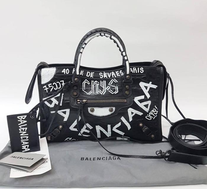 Original - Balenciaga Classic Small city graffiti black Shoulder