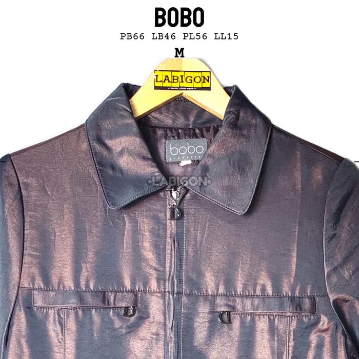 BOBO Kemeja Zipper Vintage Wanita Original Thrift Second Preloved M044