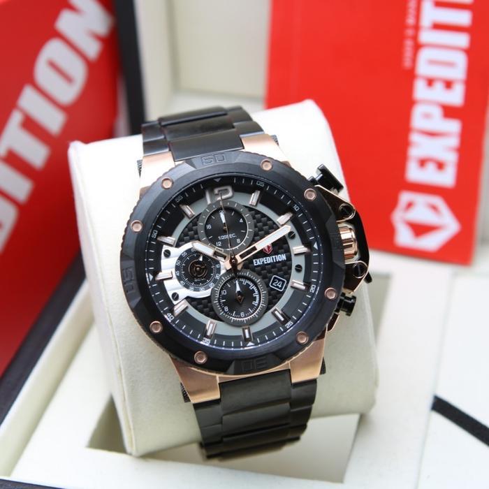 JAM TANGAN PRIA EXPEDITION E 6751 E6751 BLACK ROSEGOLD ORIGINAL MURAH