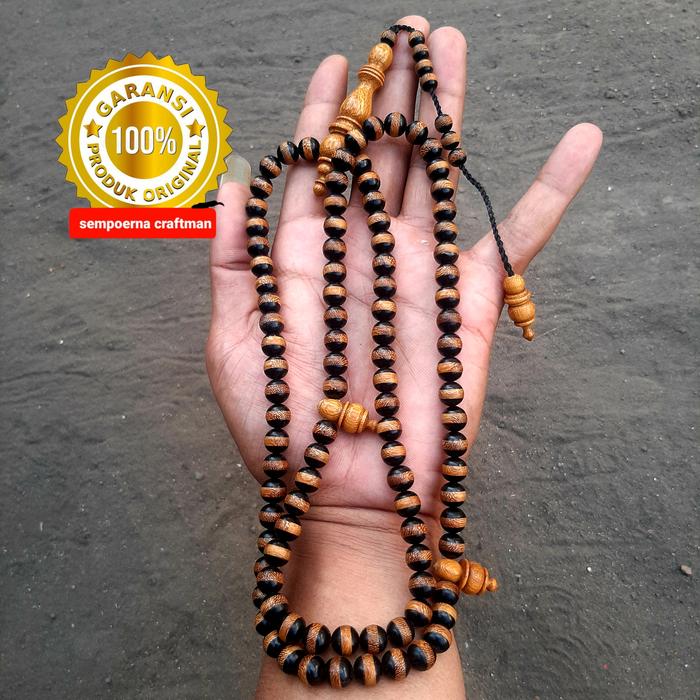 Tasbih Muslim 99 Kombinasi 1 Butir 2 Kayu Bertuah Asli Kualitas Super