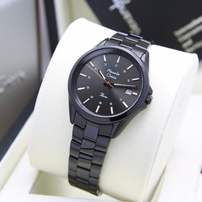 JAM TANGAN WANITA ALEXANDRE CHRISTIE AC 2836 AC2836 BLACK ORIGINAL