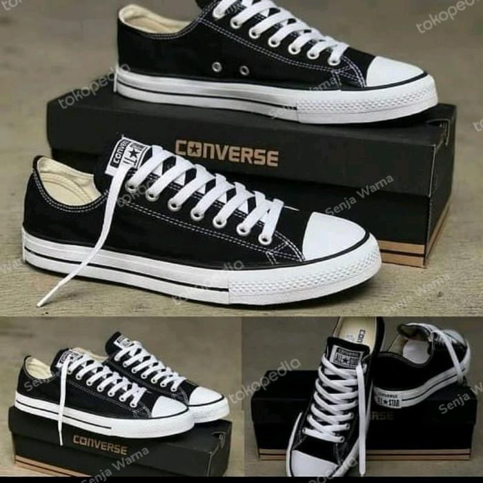 Sepatu Pria / Wanita Converse AlStar Low Classic Hitam - Putih 36 - 43