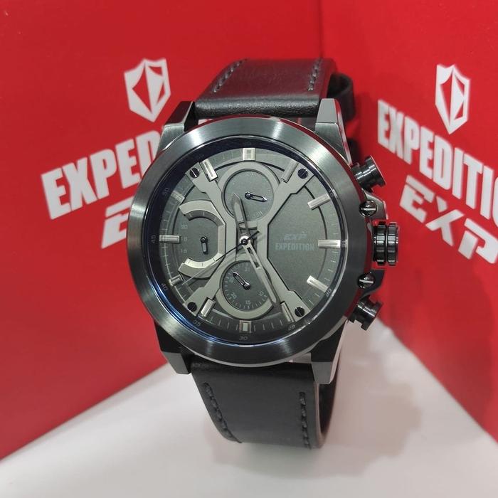 Jam Tangan Expedition Pria Original E6829 Black Grey