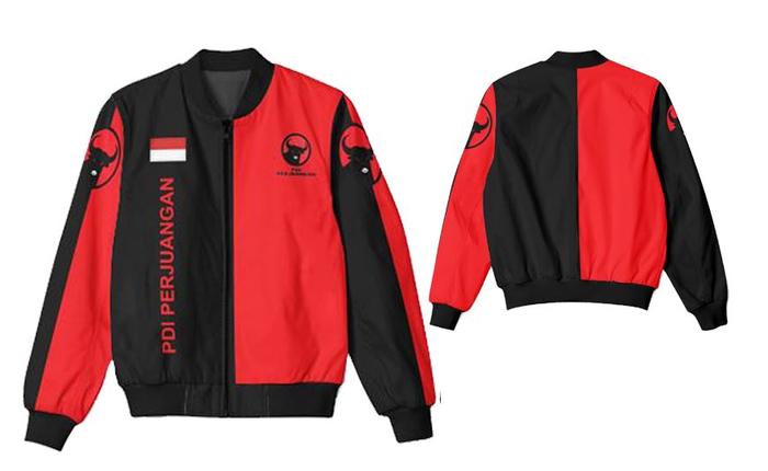 Jaket partai PDIP Bomber PDIP Belakang Polos