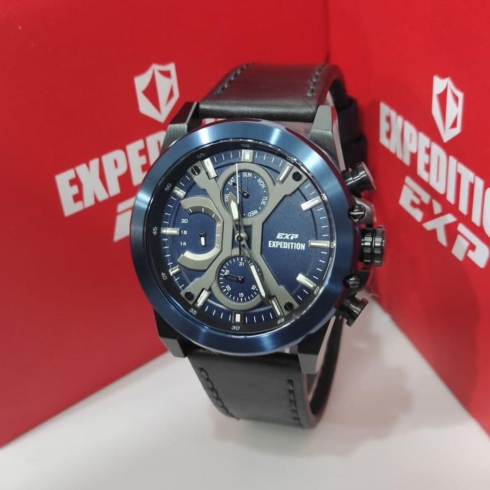 Jam Tangan Expedition Pria Original E6829 Black Blue