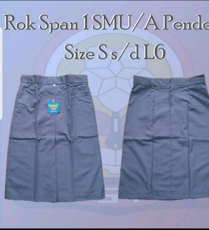 Rok Span 1 SMA / SMK PENDEK / Rok SPAN Belah 1 Depan SMA / SMK