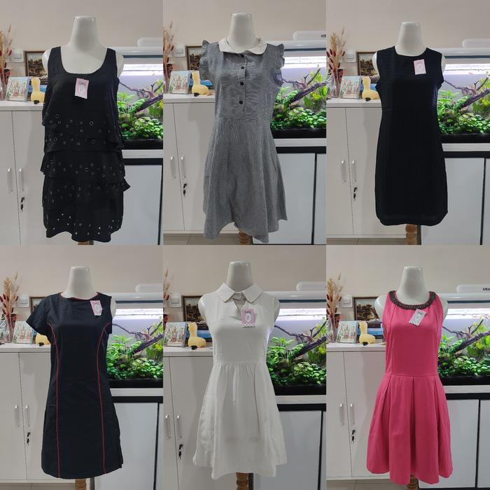 preloved thrift dress wanita lengan pendek tanpa lengan bermerk murah