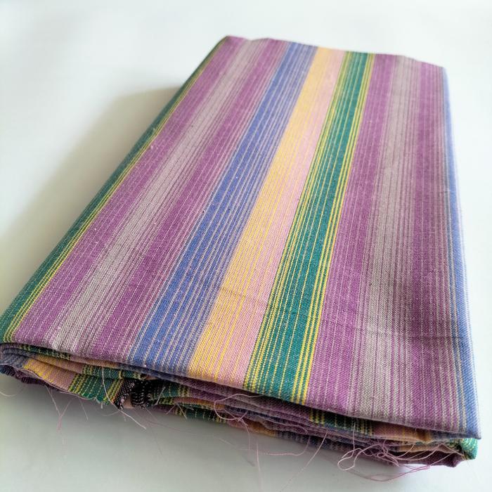 Kain lurik batik tenun lurik ungu hijau biru kuning
