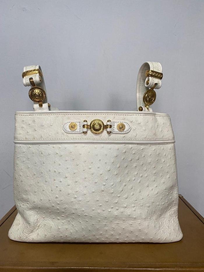 preloved versace ostrich leather bag authentic