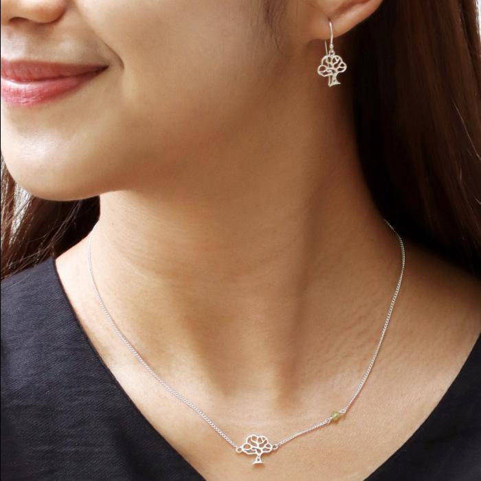 Bedoco Tree Silhouette Silver Necklace | Kalung Sterling Silver 925