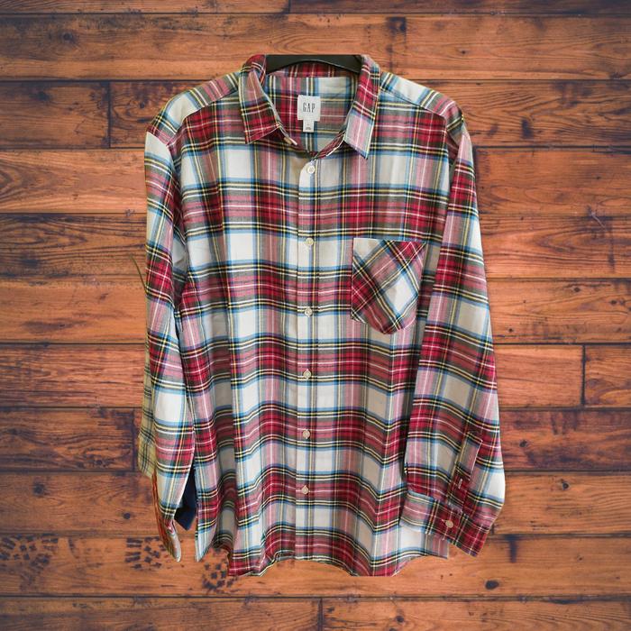 Kemeja Flanel GAP Original Motif Kotak size L