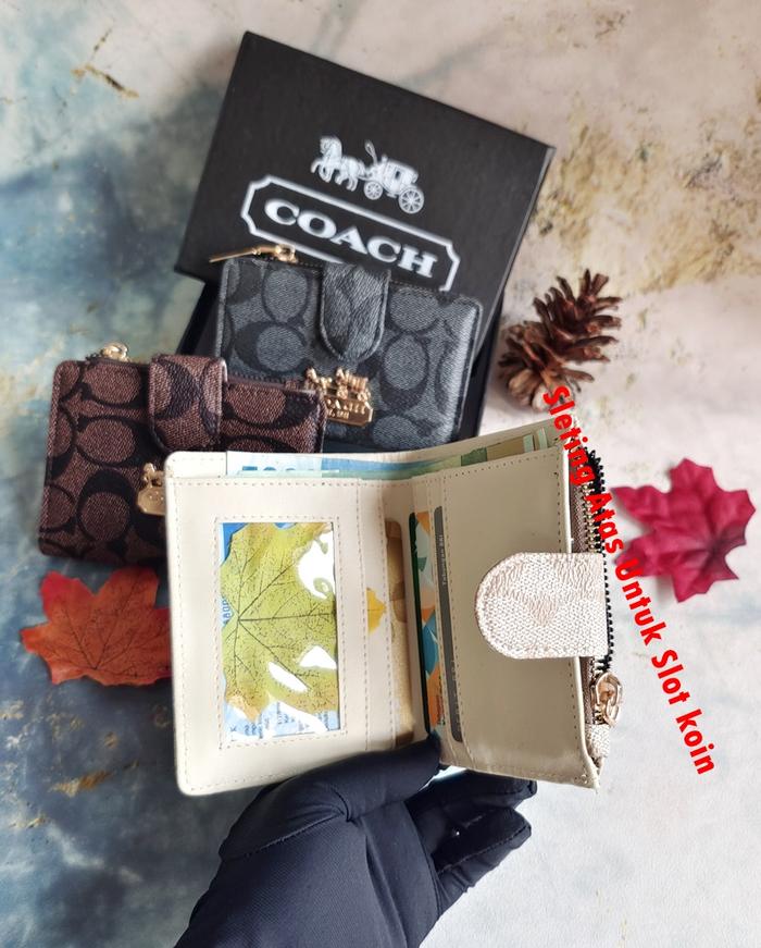 Dompet Kartu Koin Lidah CK Coach / Dompet Mini Lipat With Box