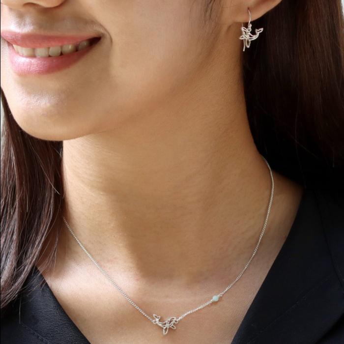 Bedoco Whale Silhouette Silver Necklace | Kalung Sterling Silver 925