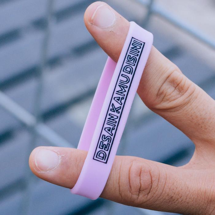 Custom Gelang Karet Silicone Wristband (tulisan masuk ke dalam) + PACKAGING