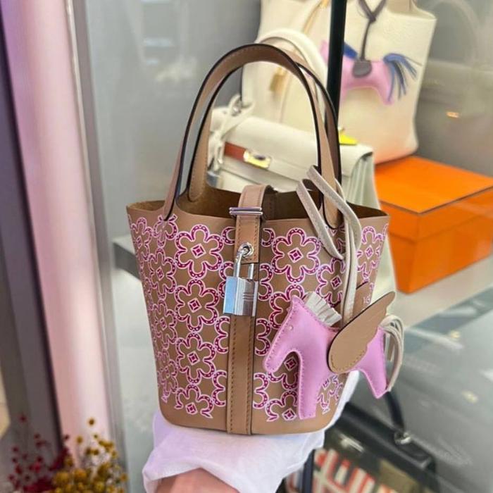 Original - Hermes Picotin 14 Micro Daisy Chai/ Mauve PHW U