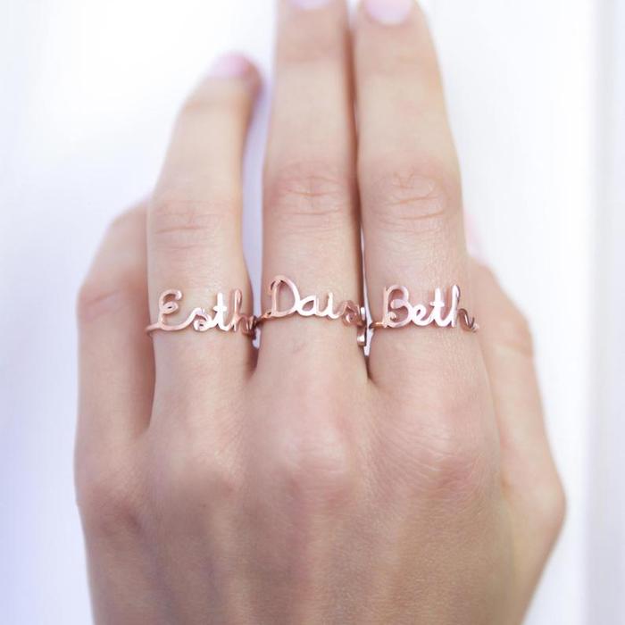 Cincin Custom Nama Emas Muda Asli Cincin Ukir Nama Sesukamu Emas Asli