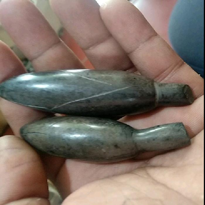 Paket 2 Fosil Bunga Kantil Hitam Batu Antik