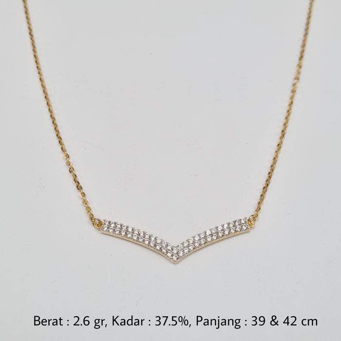 2.6 gr - Kalung Emas Aurel Adjust 39 & 42 cm Kadar 375 (8K) - B2