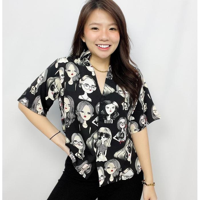 Baju atasan wanita kemeja hem remaja kekinian
