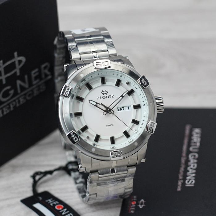 Hegner 5032 m Sporty silver jam tangan pria original water resist